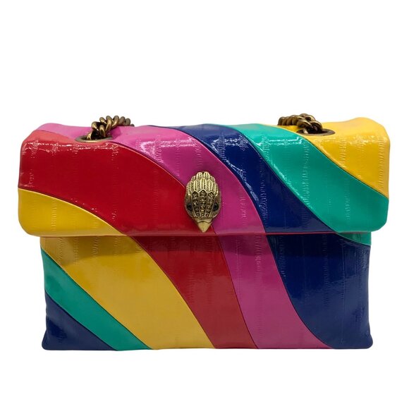 Rainbow Wavy Leather Kensington Shoulder Bag